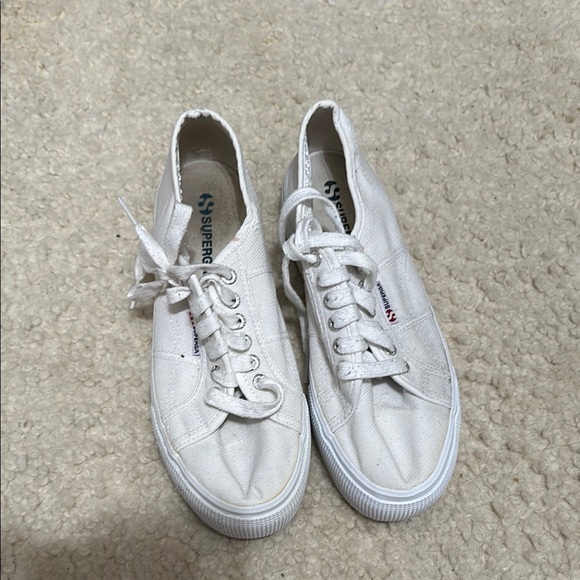 Superga White Lace-Up Sneakers - Picture 1 of 6